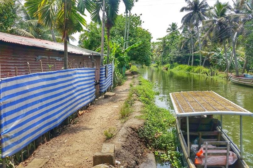 Alcohol in Alleppey: Toddy shop on Alleppey backwaters village canoe tour. Backpacking Kerala, India.