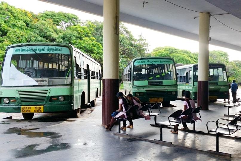 Varkala to Kanyakumari bus station. Backpacking Kerala, South India to Tamil Nadu