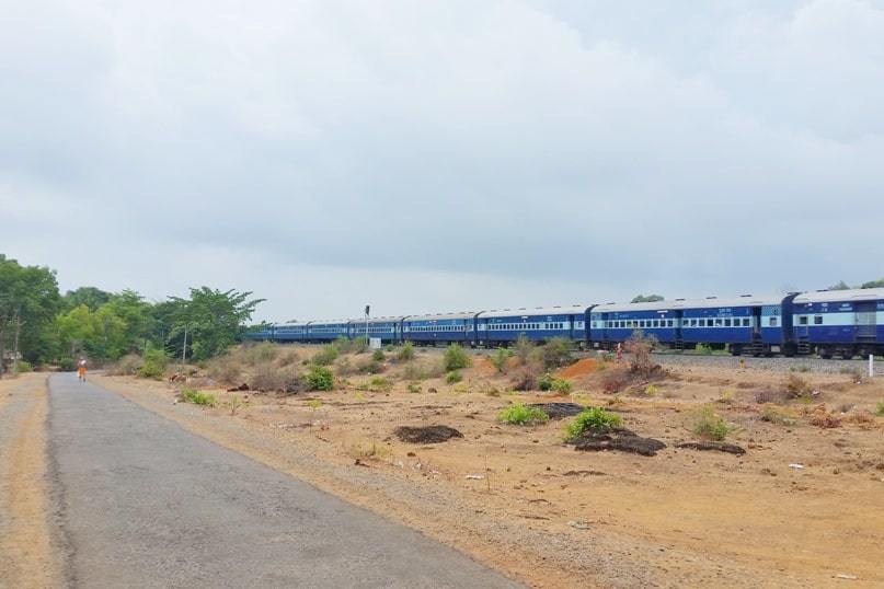 Gokarna train station to bus stand. walk from gokarna road railway station to get to bus to gokarna beach and to town. Backpacking South India