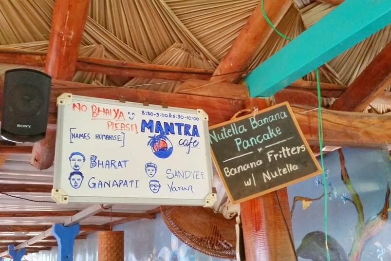 Mantra Cafe Gokarna. Restaurant timings. Backpacking South India